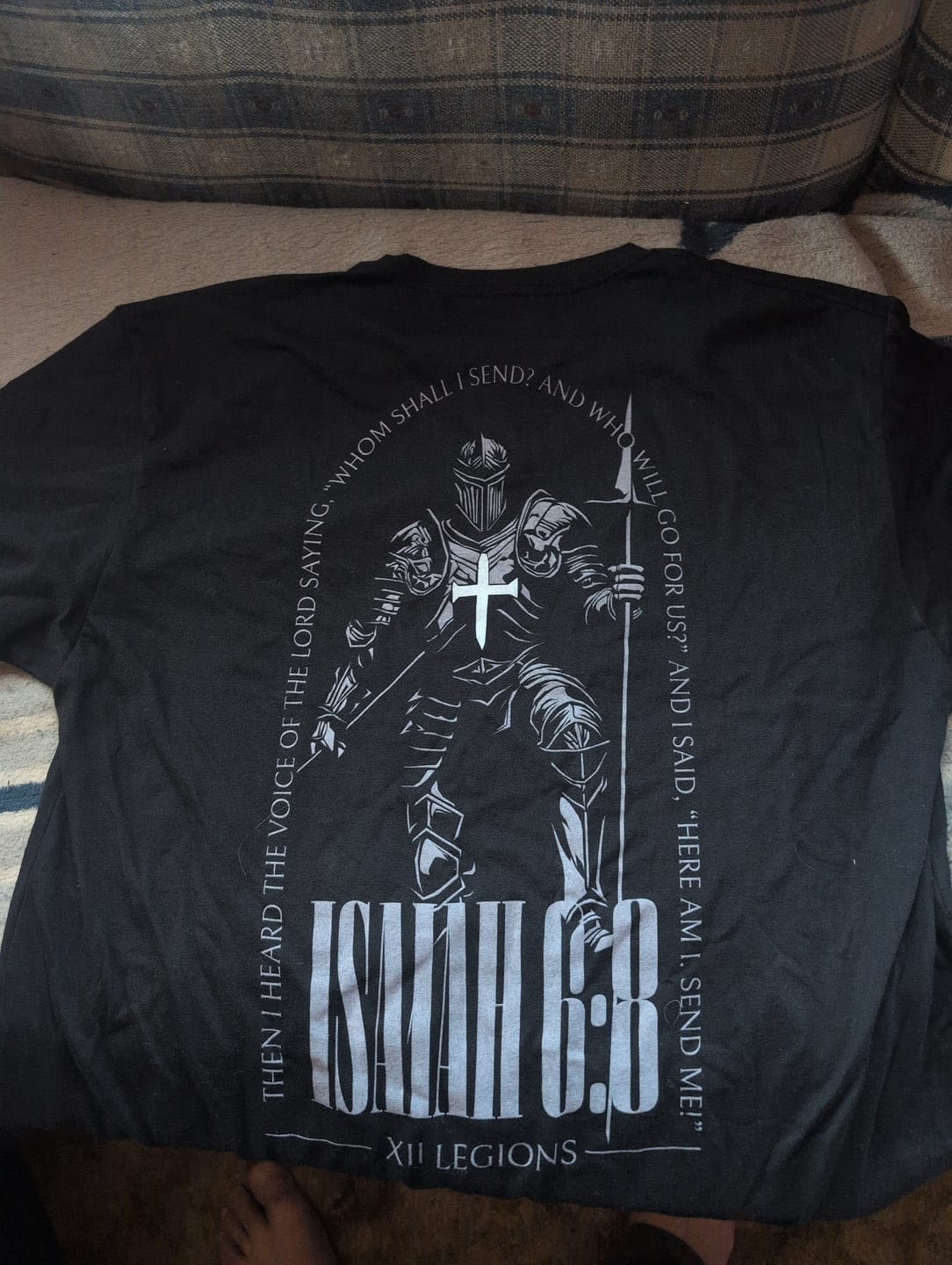 Customer photo review of ISAIAH 6:8 T-shirt