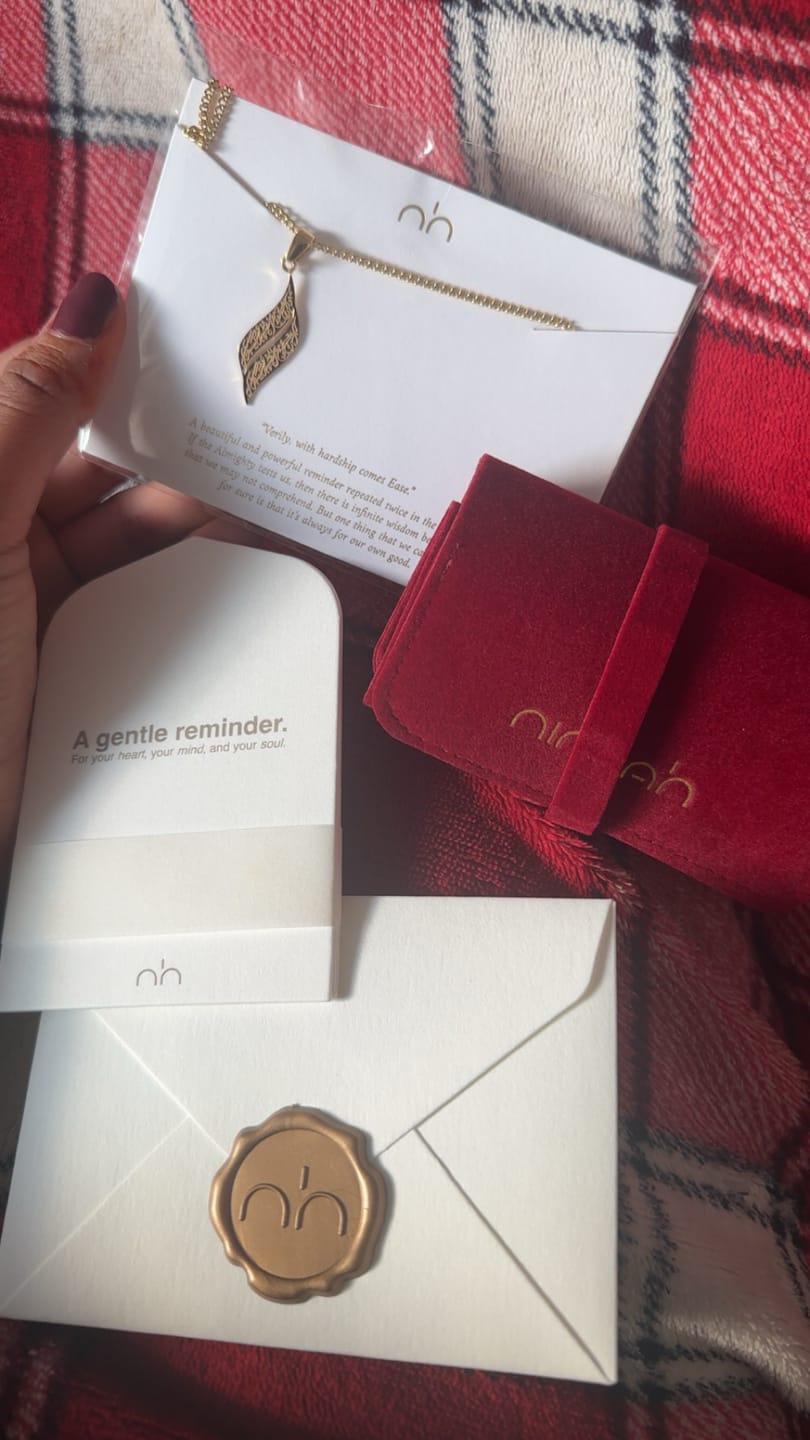 Customer photo review of Hardship & Ease Necklace