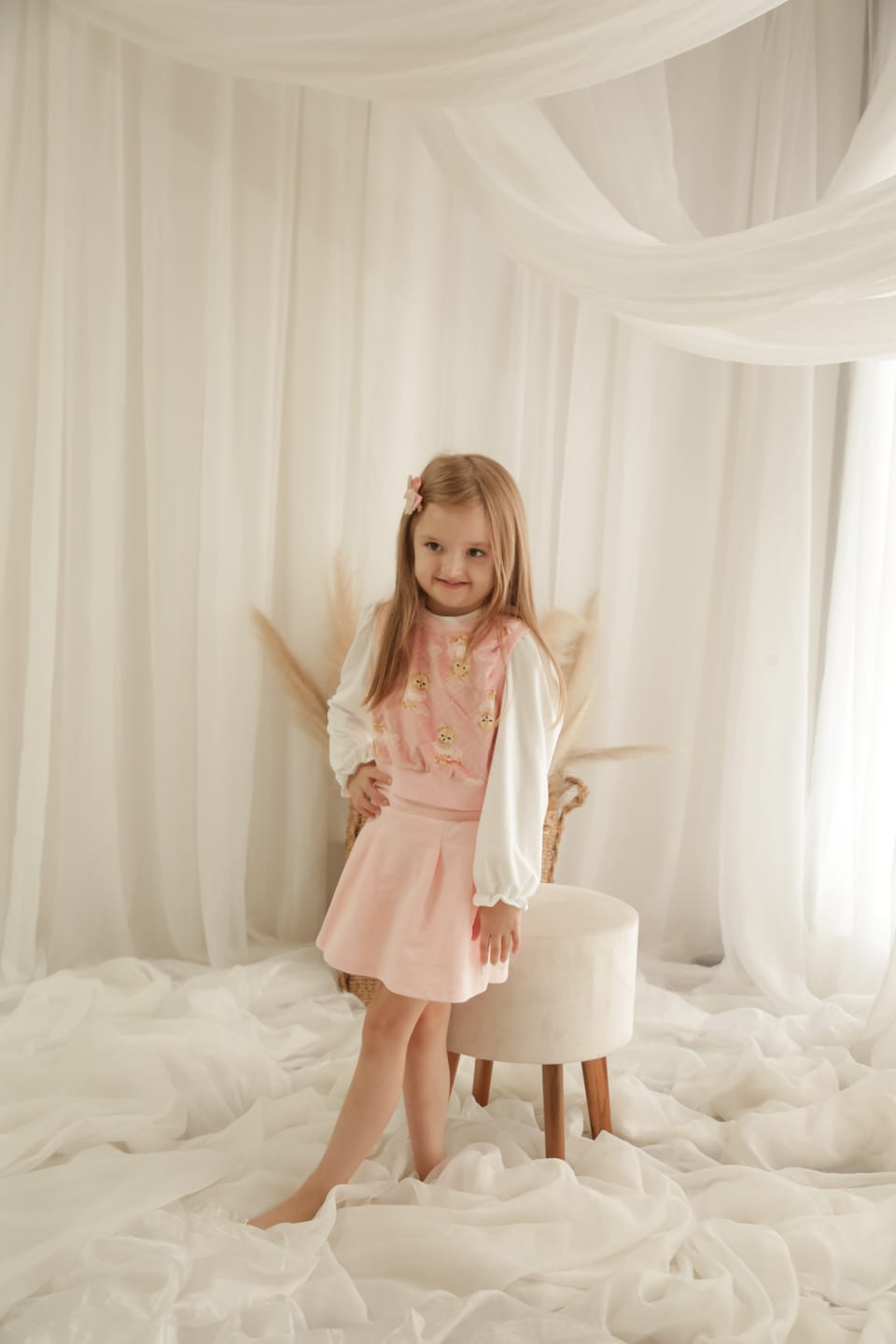 Customer photo review of Trio de Blusa em Malha Comfy Colete em Fleece Luxo e Short Saia em Moletom sem Pelúcia 92556 Infanti Infantil Menina