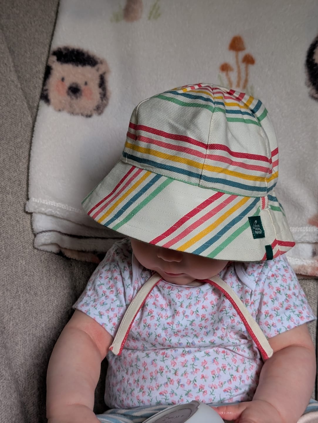 Customer photo review of Cream Rainbow Reversible Sunhat