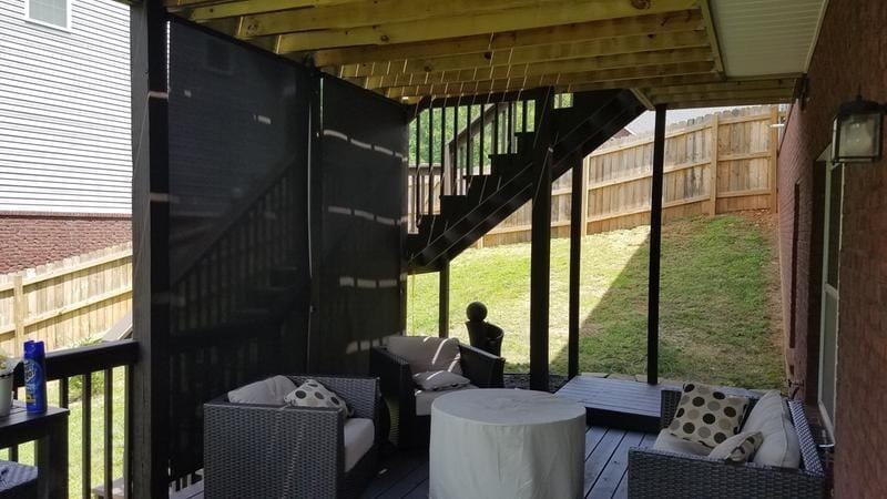 Customer photo review of Smart Motorized Outdoor Shades 5% Openness