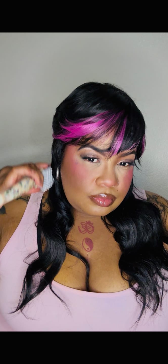 Customer photo review of Freetress Equal Lite Full Wig - WAVY MULLET