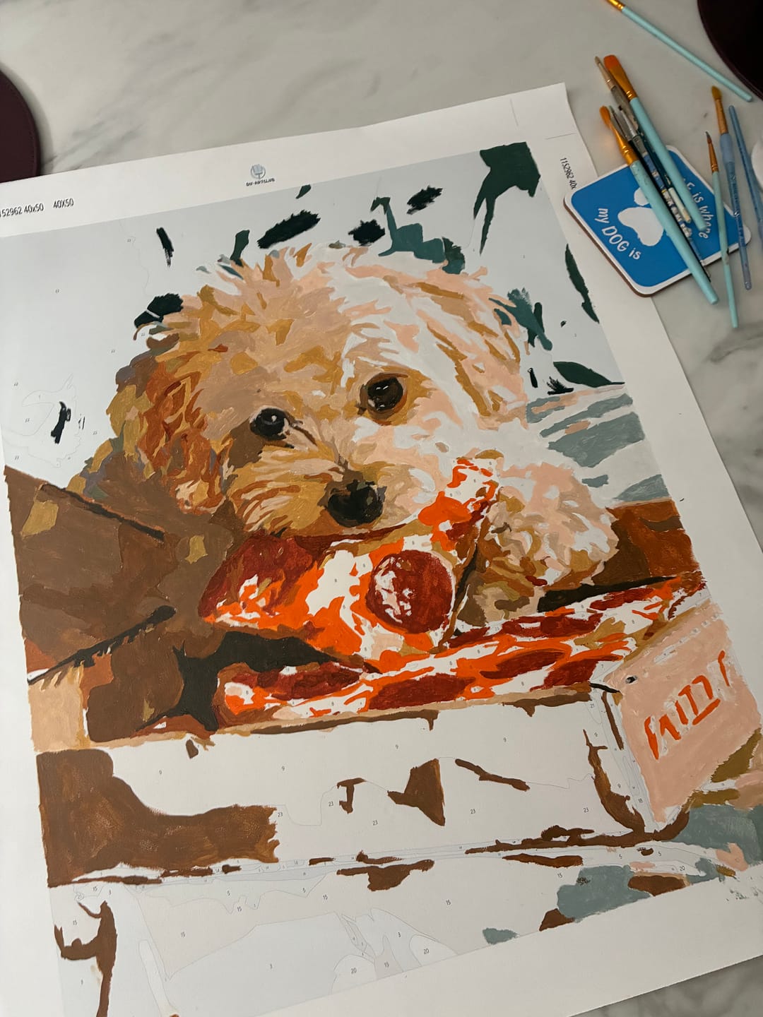 Customer photo review of Pizza Lover | Paint by Number