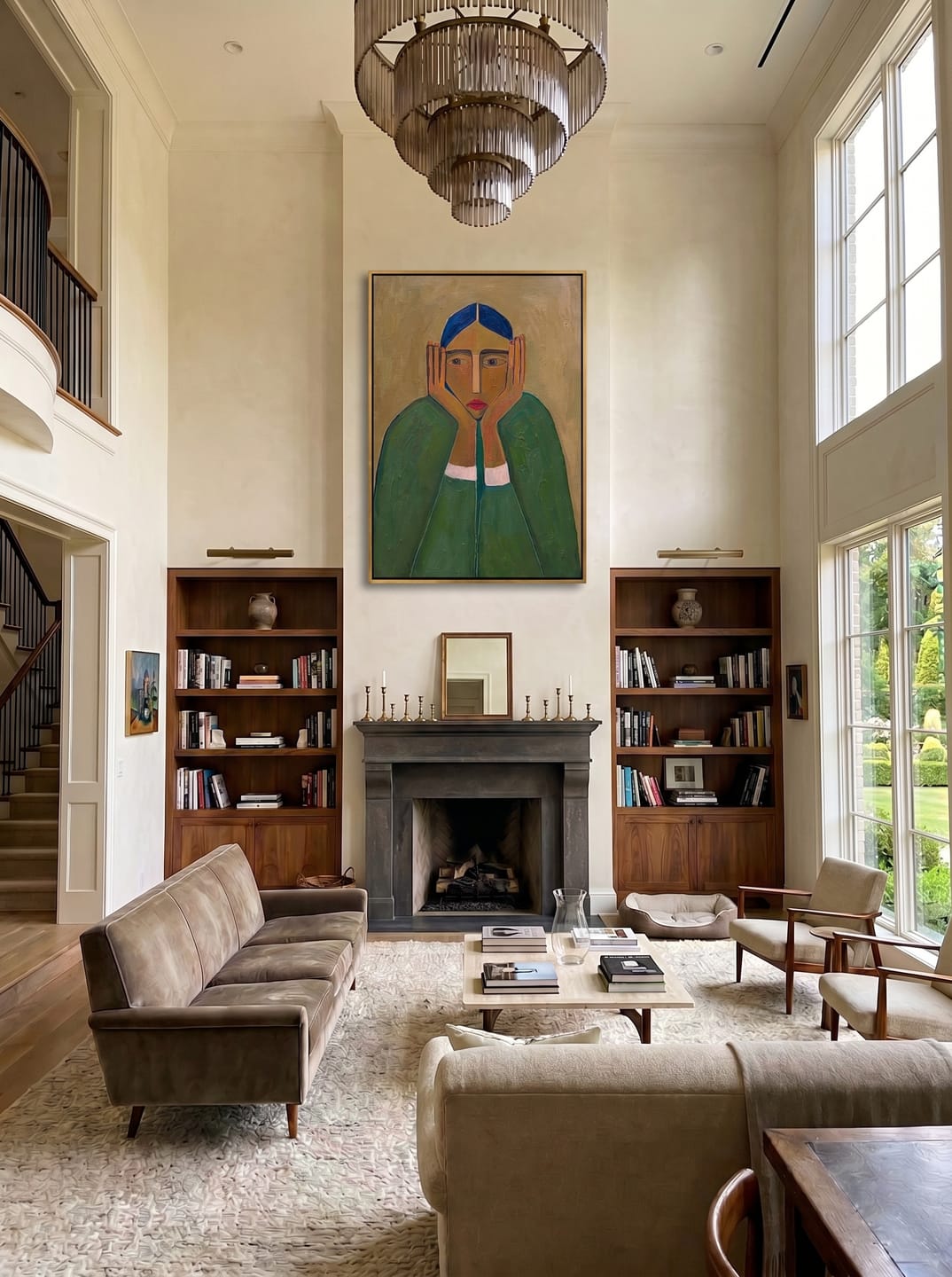 Customer photo review of The Silent Gaze – Modern Expressionist Figure Oil Painting | Wabi-Sabi Minimalist Entryway Wall Art