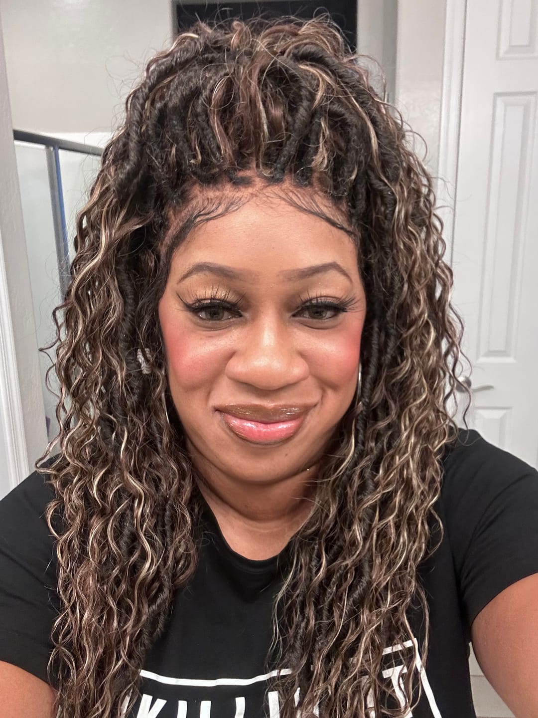 Customer photo review of 30" Layered Style High Density Full Lace Boho Locs Wig