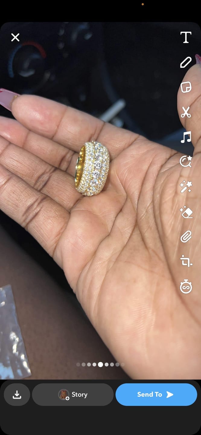 Customer photo review of Multi Crystal Rings