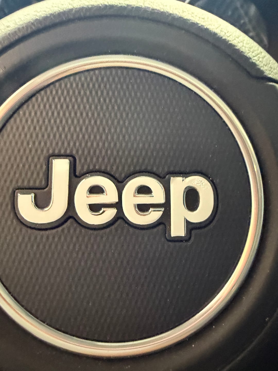 Customer photo review of Center Ring Steering Wheel Vinyl Overlay Cover for Jeep | Fits Jeep Models