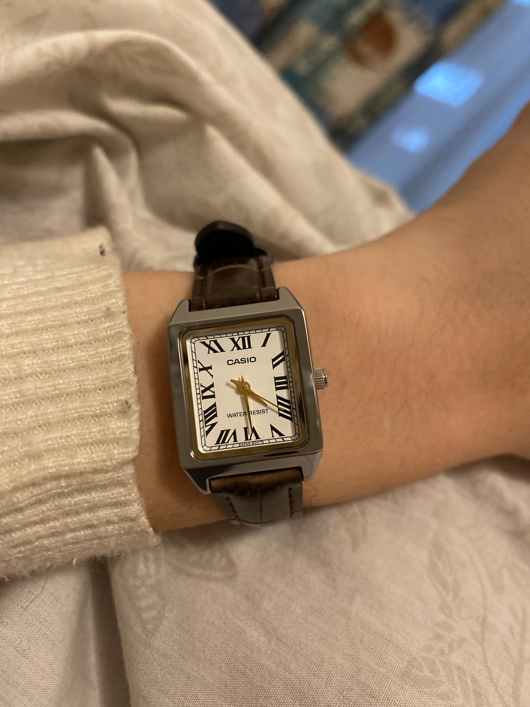 Customer photo review of Reloj Casio Tank Análogo LTP-V007L-7B2UDF Cuero Dial Blanco