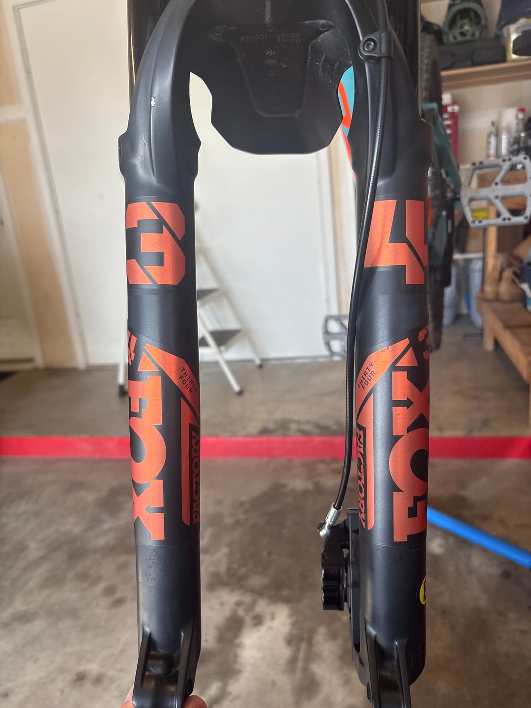 Customer photo review of Metallic Fox 34 Factory Fork Decal