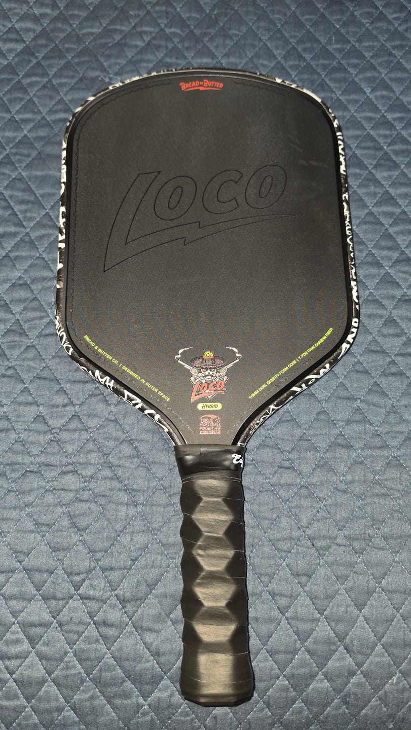 Customer photo review of White Graffiti Edge Tape (3 pack) - Pickleball Paddle Edge Tape
