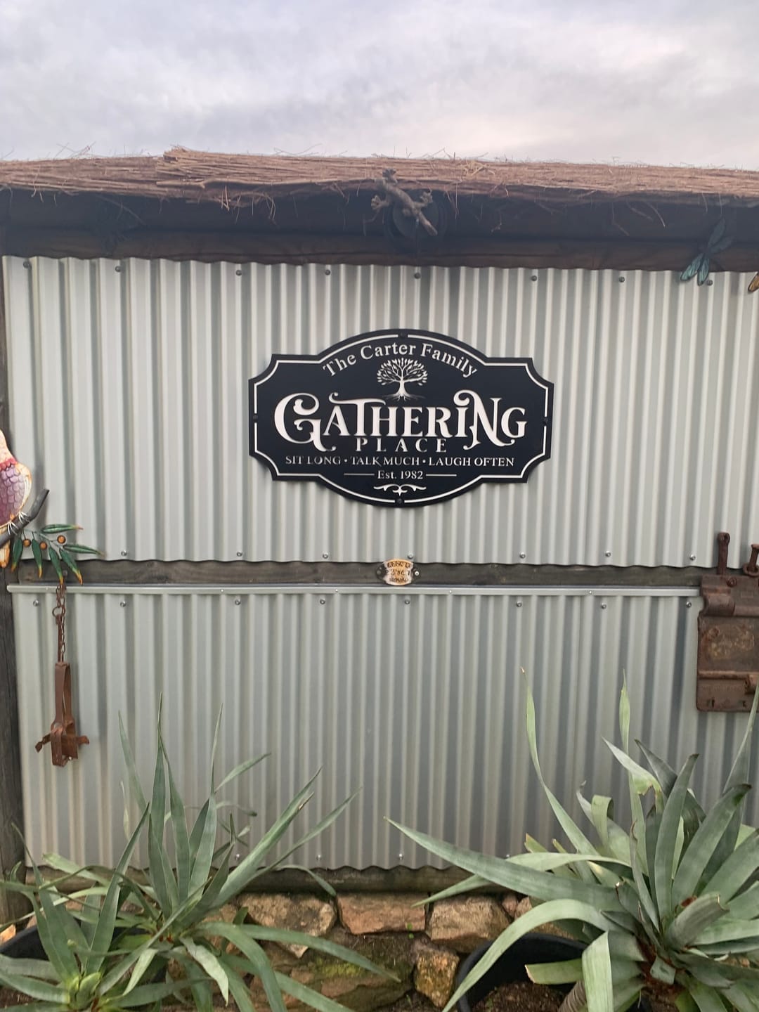Customer photo review of Gathering Metal Sign