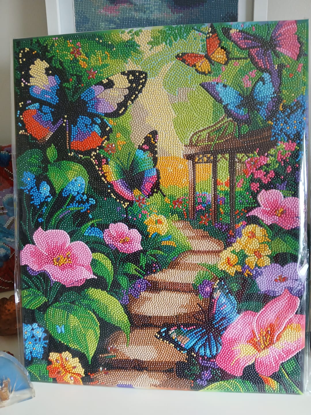 Customer photo review of Butterfly Lane Crystal Art Canvas Kit 40x50cm
