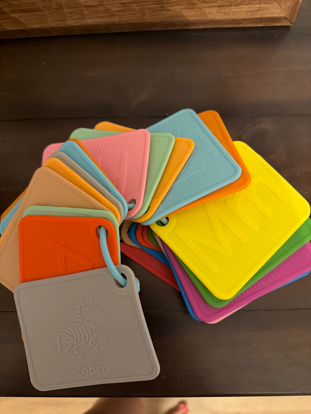 Customer photo review of SiliABCs® Award-Winning Food Grade Silicone Alphabet Flash  Cards for Toddlers and Kids Ages 1-5