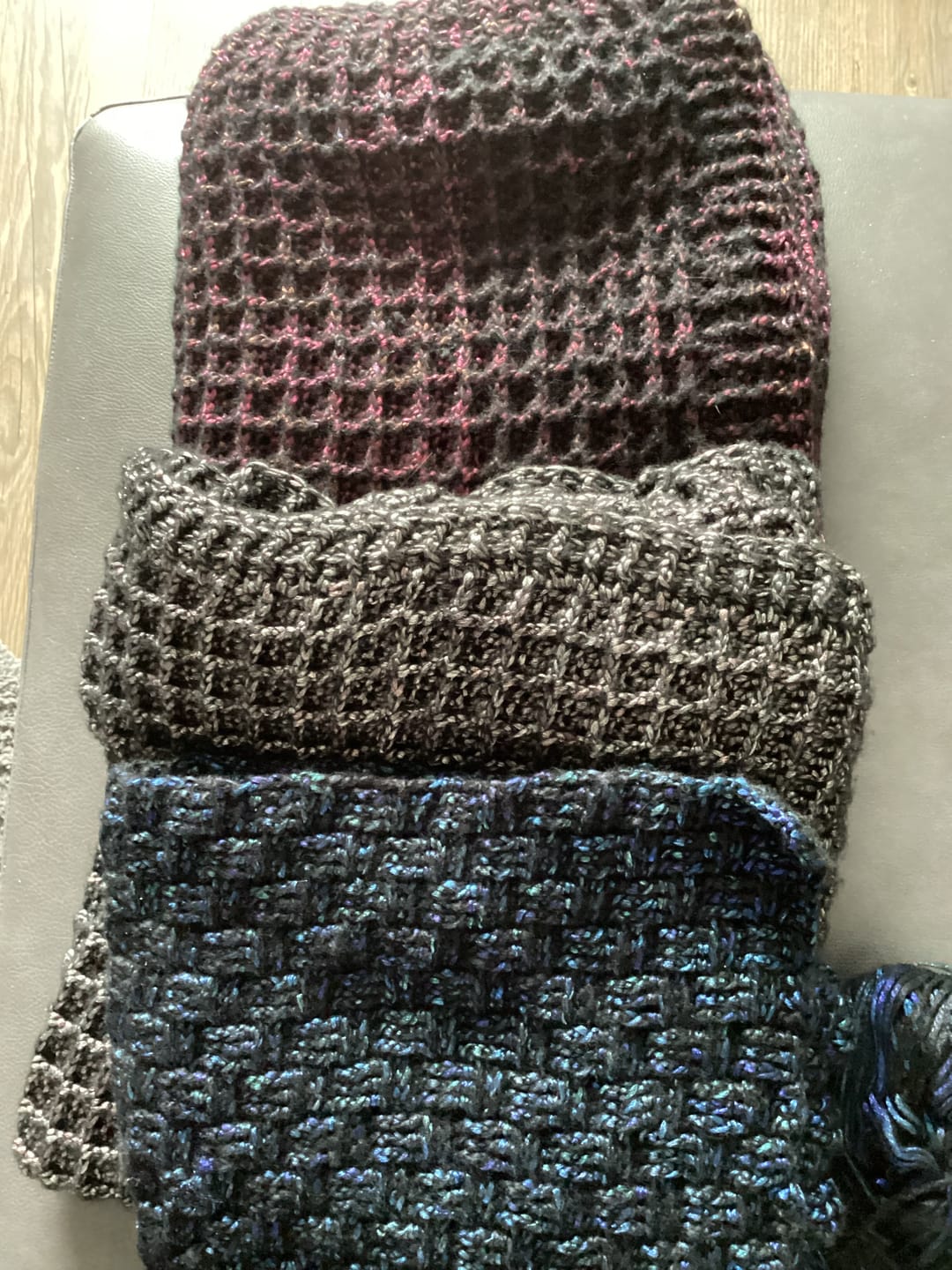 Customer photo review of King Cole Firefly Aran Yarn – Iridescent Aran Knitting Yarn