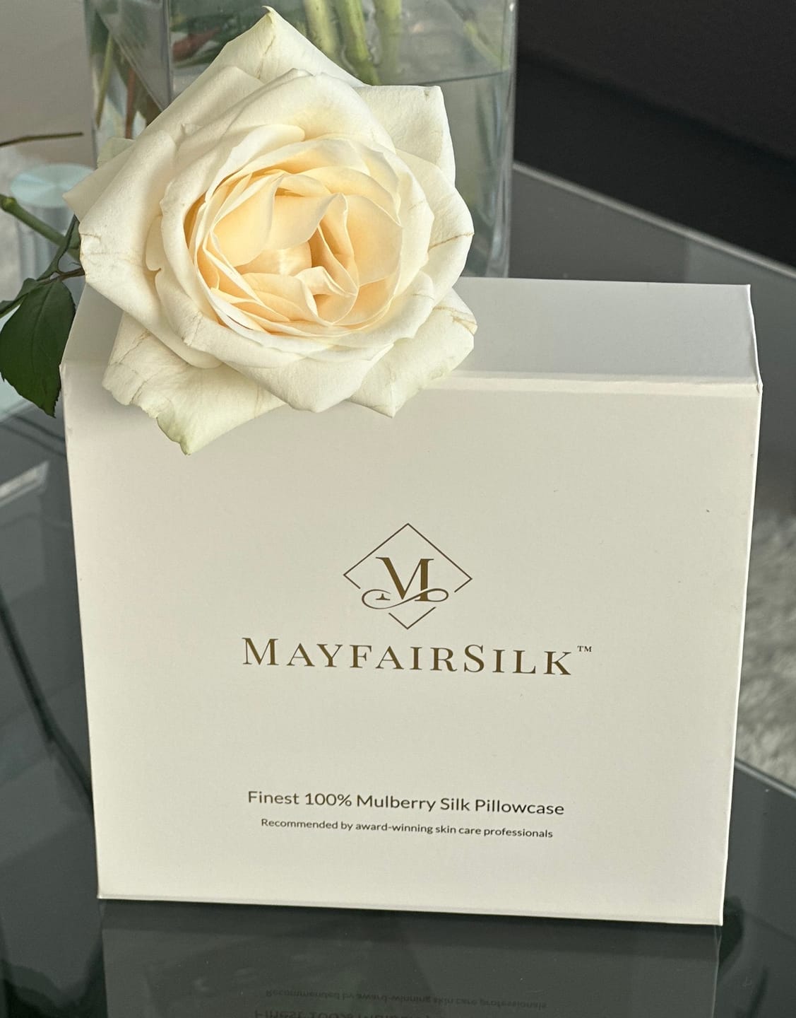 Customer photo review of Cream Pure Silk Pillowcase
