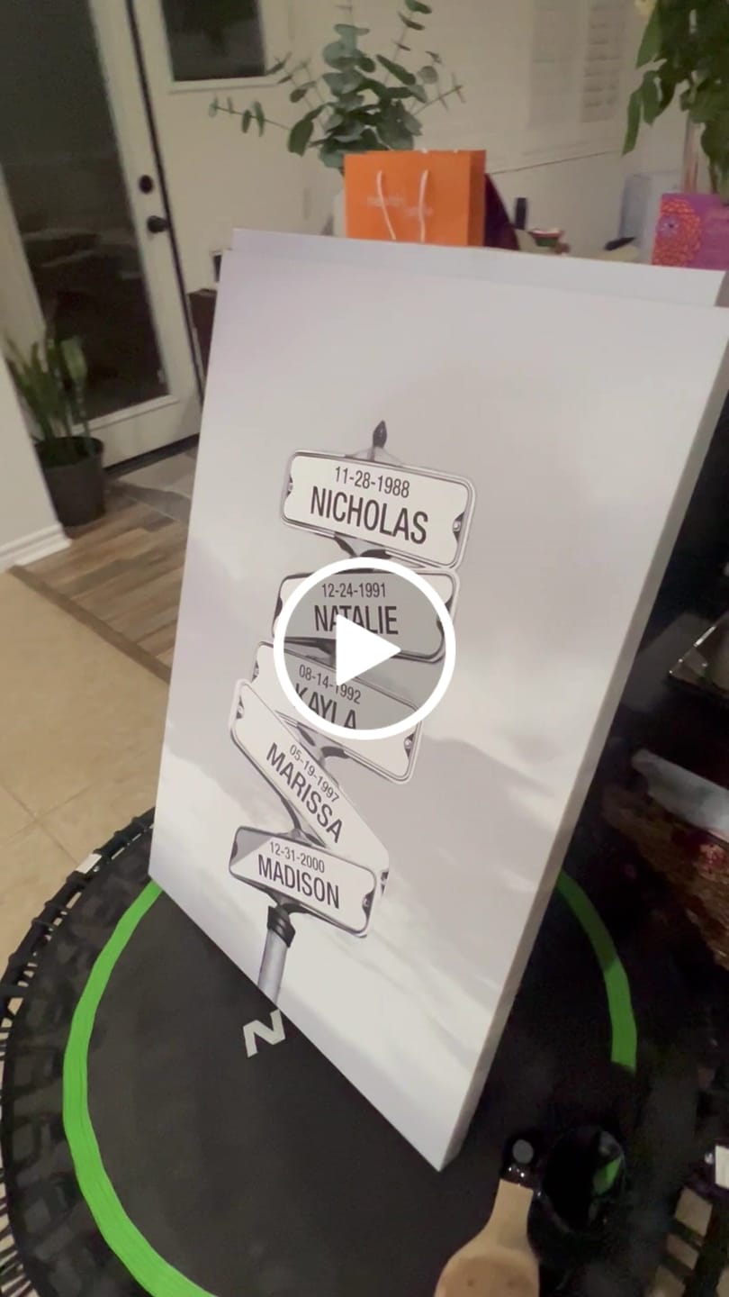 Customer video review of My Street Sign Custom Children Names Personalized Canvas Print