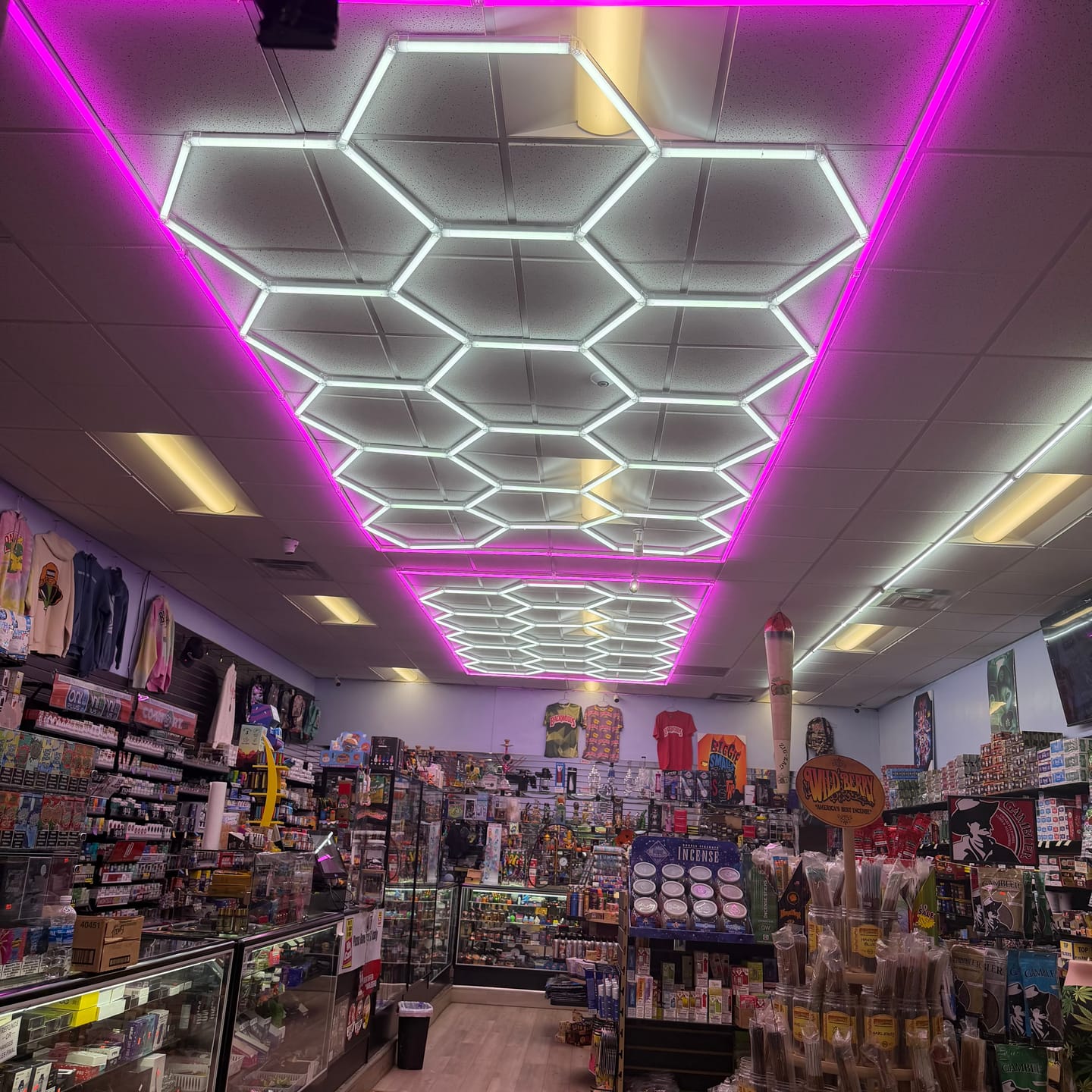 Customer photo review of Color LED Hexagon Garage Lights