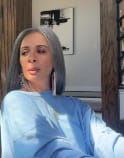 Customer photo review of Luvwin 5x5 Salt And Pepper Glueless Gray Color Pre-Cut Lace Straight Bob Wig For Black Women