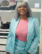 Customer photo review of Luvwin Salt And Pepper Full Machine Made Bang Wig With Small Lace