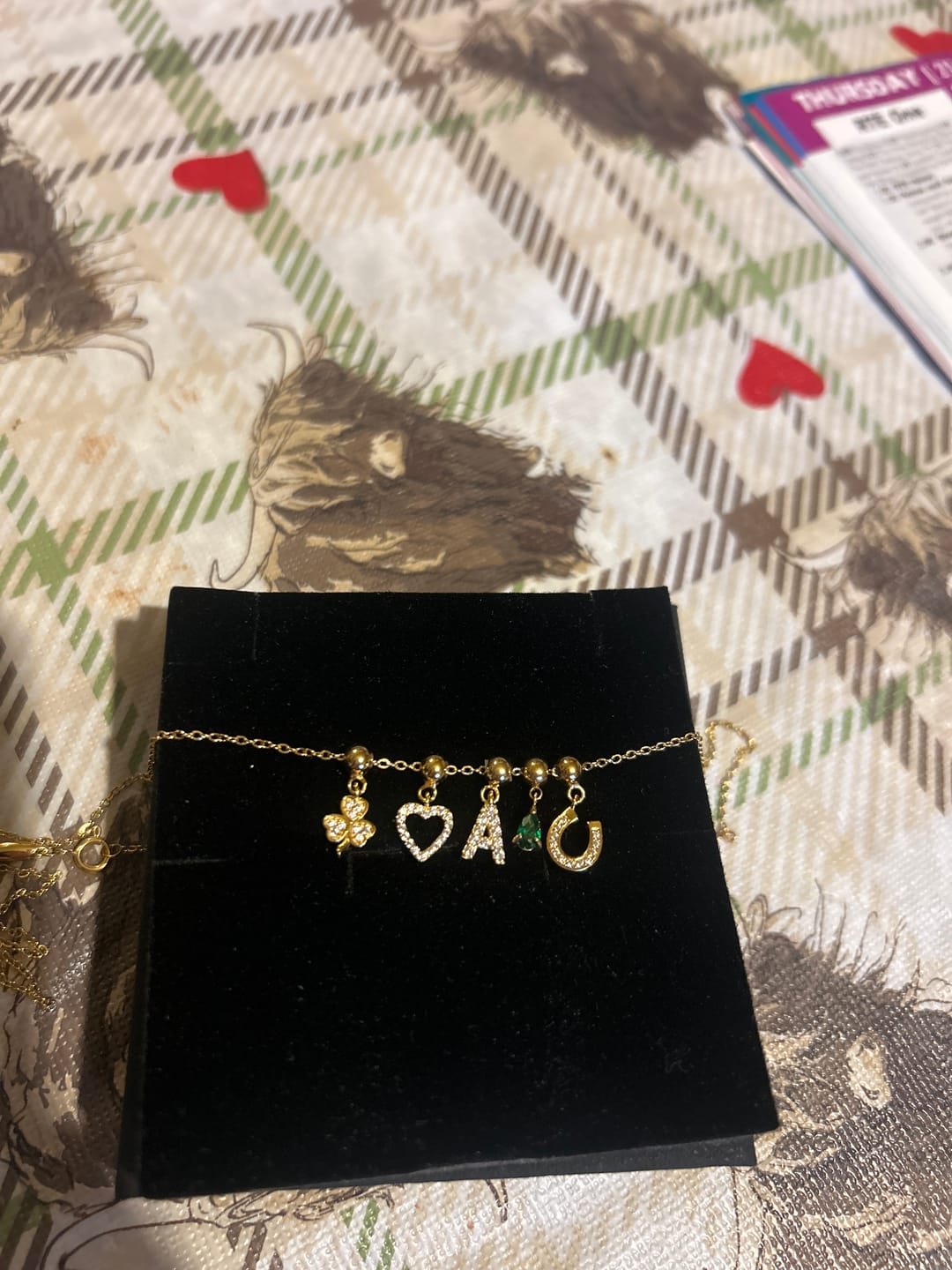 Customer photo review of Emerald Crystal Charm Gold