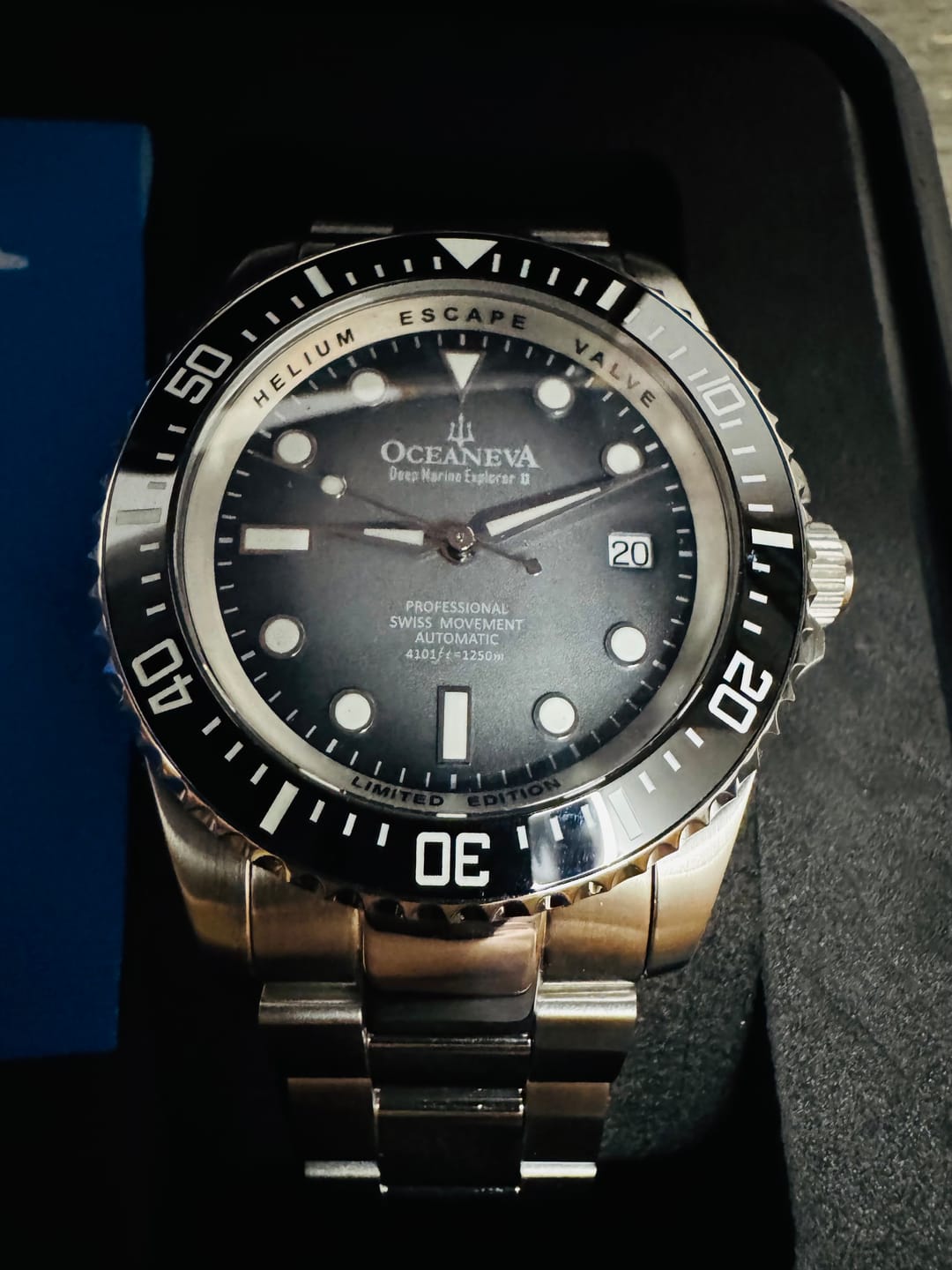 Customer photo review of Oceaneva Men's Deep Marine Explorer II 1250M Pro Diver Watch Gray Fade Dial