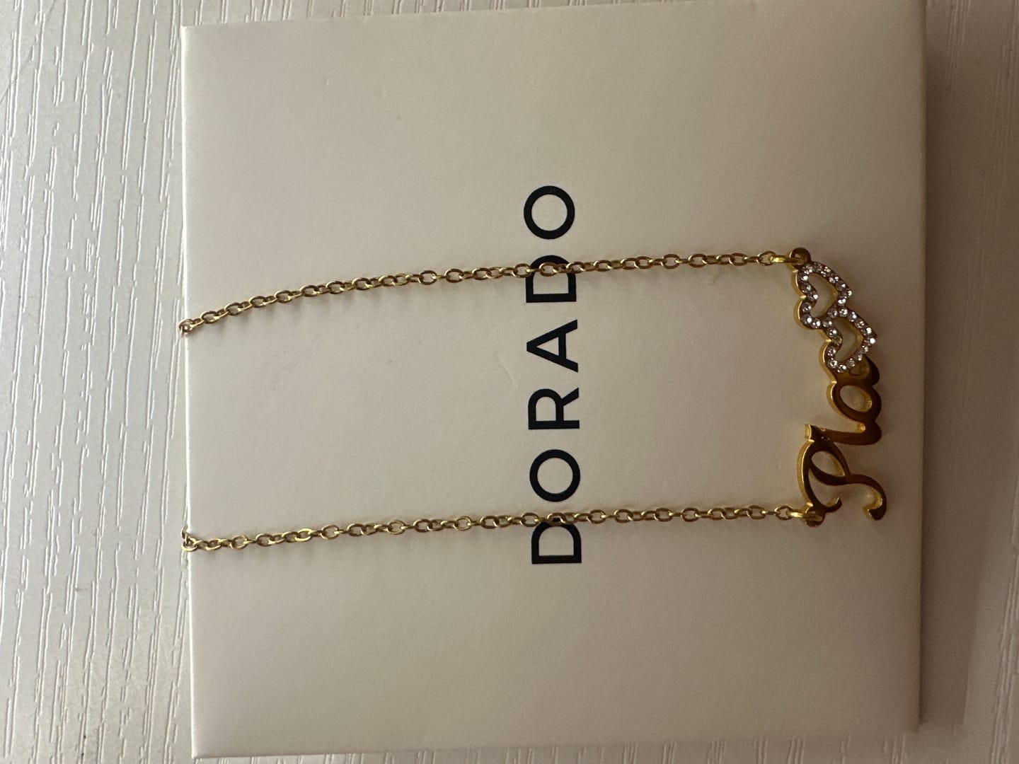Customer photo review of Iced Hearts Name Necklace