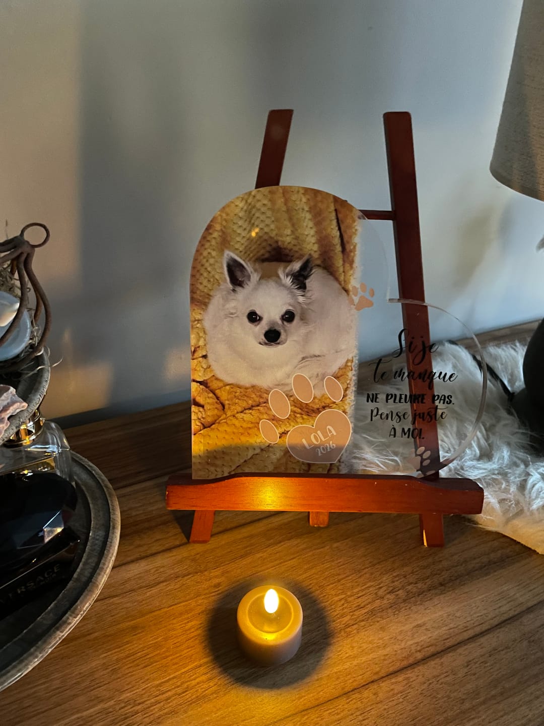 Customer photo review of Si je te manque - Cœur en verre personnalisé