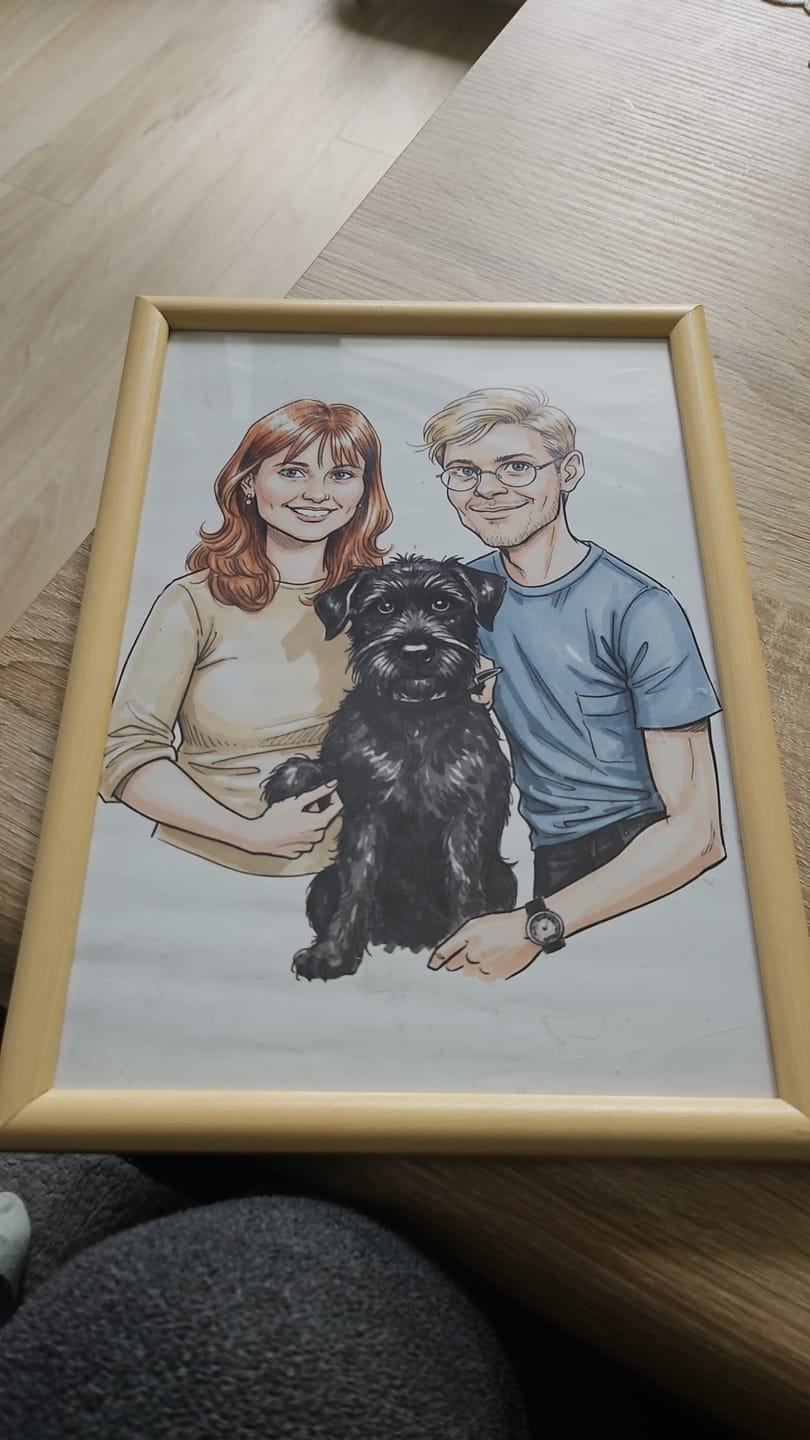 Customer photo review of ColorSketch Poster Dein Foto als handgezeichnete Karikatur