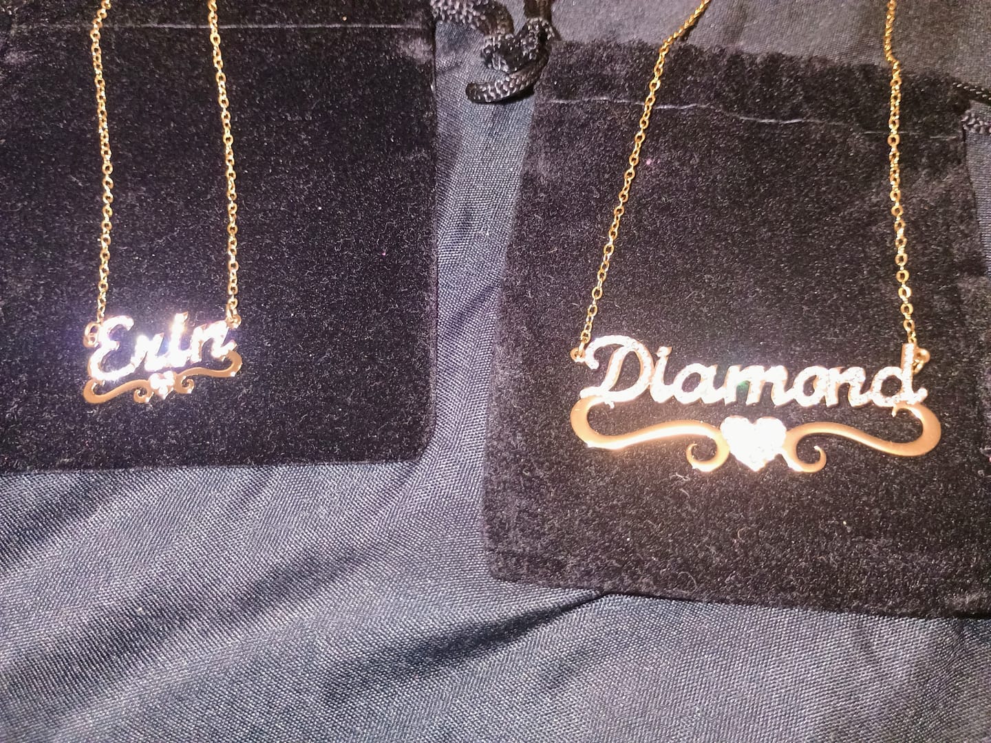 Customer photo review of Ice out Personalized Single Name Nameplate Necklace