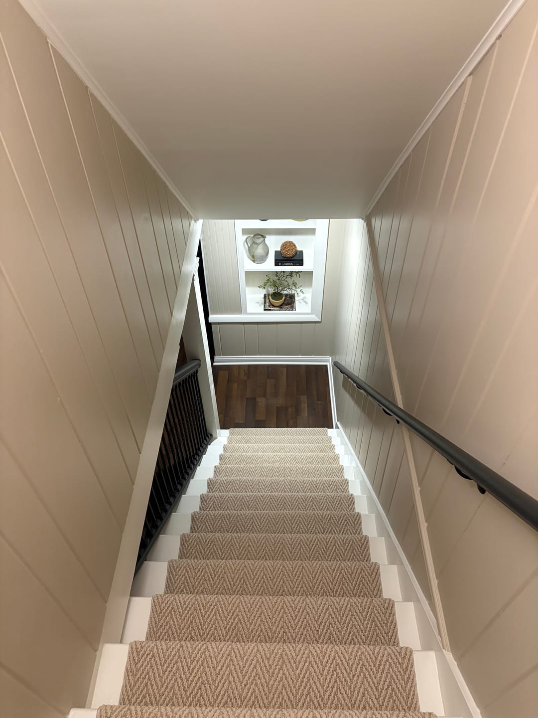 Customer photo review of Anderson Tuftex Boutique Herringbone Stair Runner