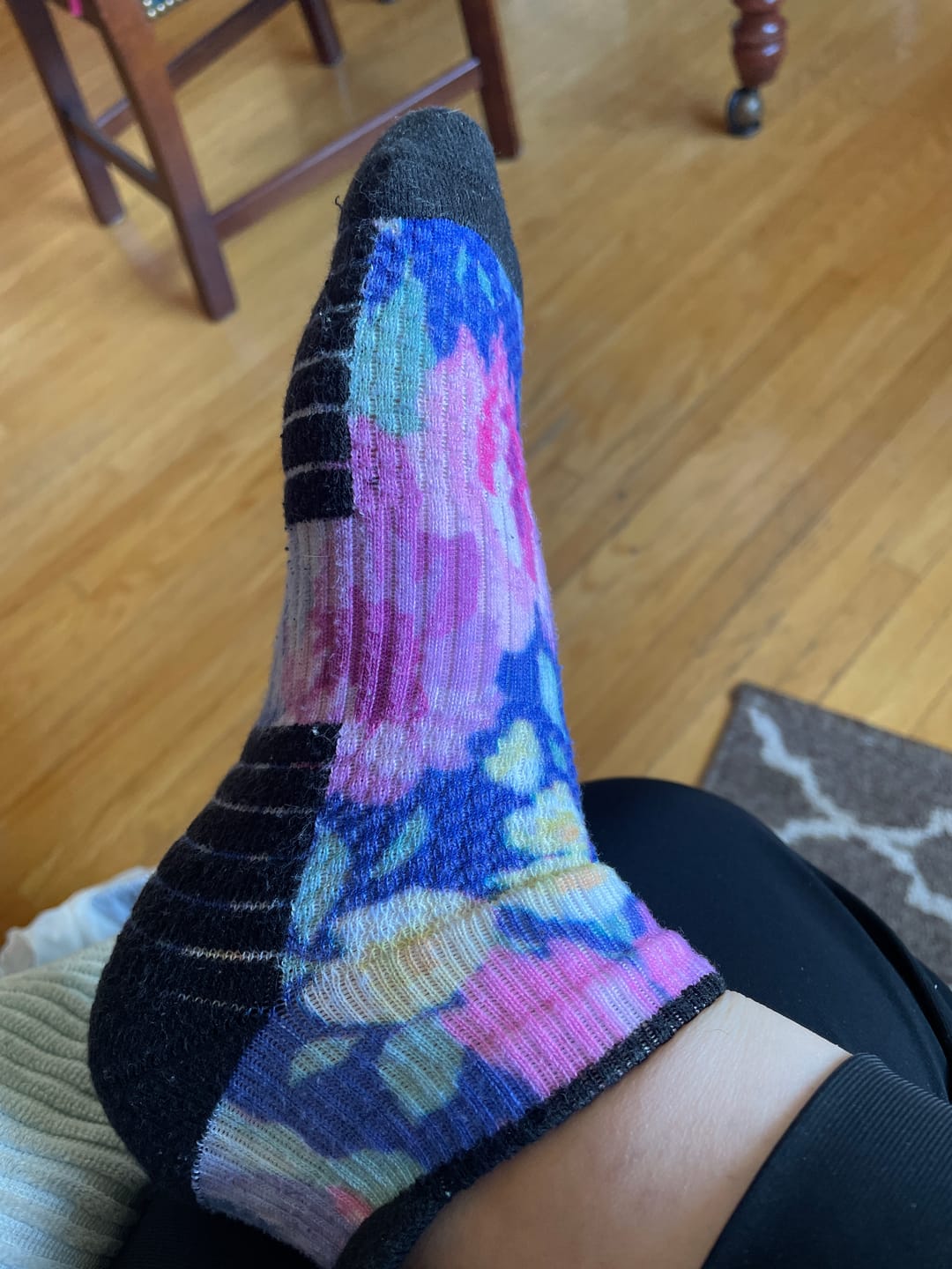 Customer photo review of Floral Ankle Compression Socks