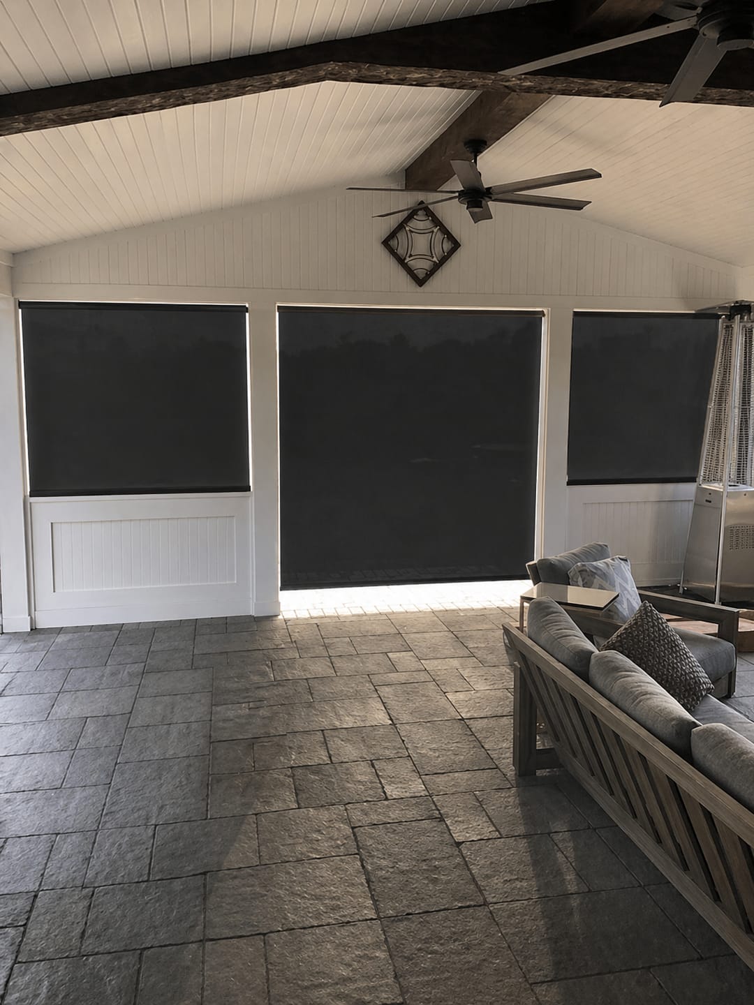 Customer photo review of Smart Motorized Outdoor Shades 5% Openness