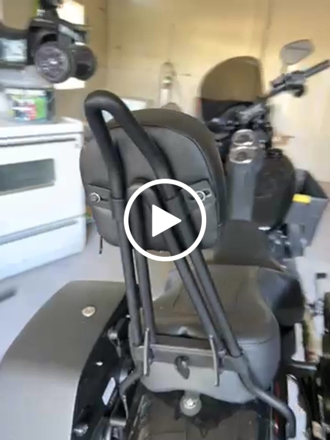 Customer video review of Iron Born Blade 25" Sissy Bar with Foldable Luggage Rack for Harley Softail Low Rider S FXLRS Matte Black