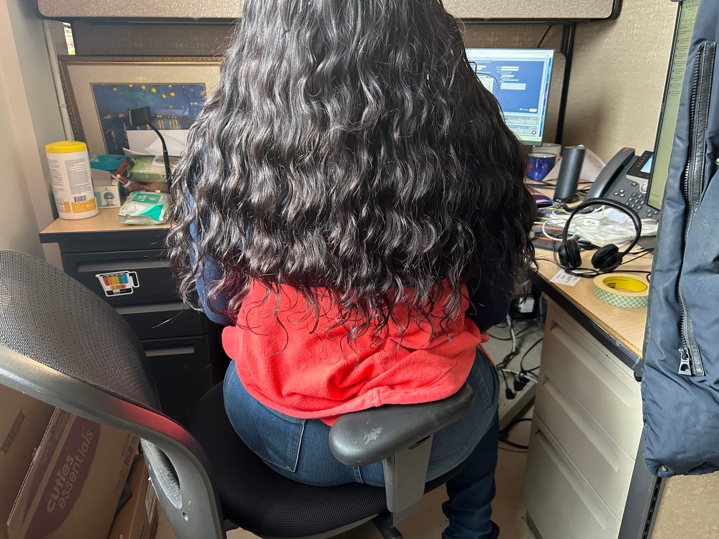 Customer photo review of Double Drawn Burmese Loose Wave Human Braiding Hair