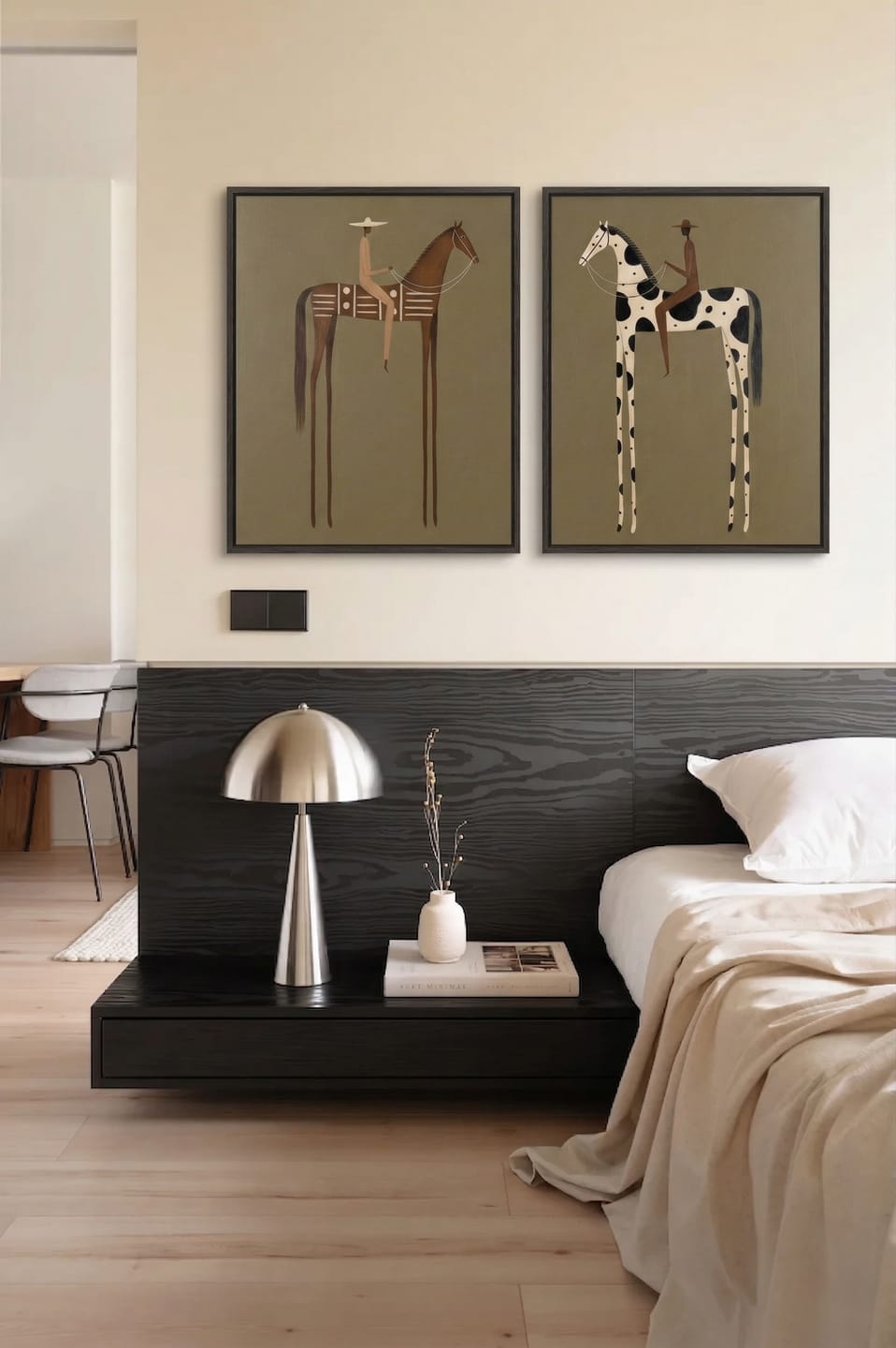 Customer photo review of Modern Horse Rider Wall Art Set of 2 #HA006