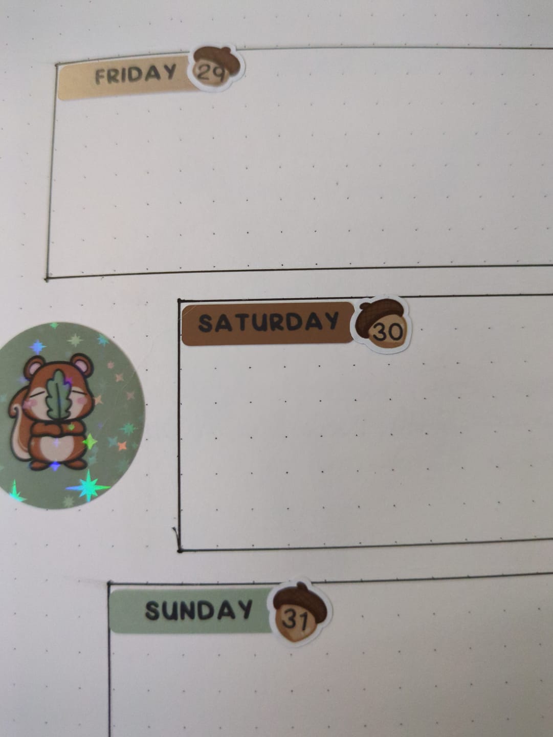 Customer photo review of Numbers - Squirrelly Acorn Planner Stickers