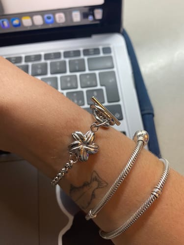 Customer photo review of Cowrie Plumeria Toggle Clasp Bracelet