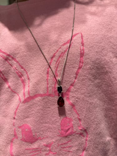 Customer photo review of Purple & Red Cubic Zirconia Pendant in Sterling Silver