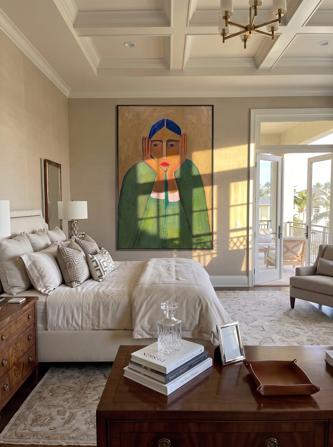 Customer photo review of The Silent Gaze – Modern Expressionist Figure Oil Painting | Wabi-Sabi Minimalist Entryway Wall Art