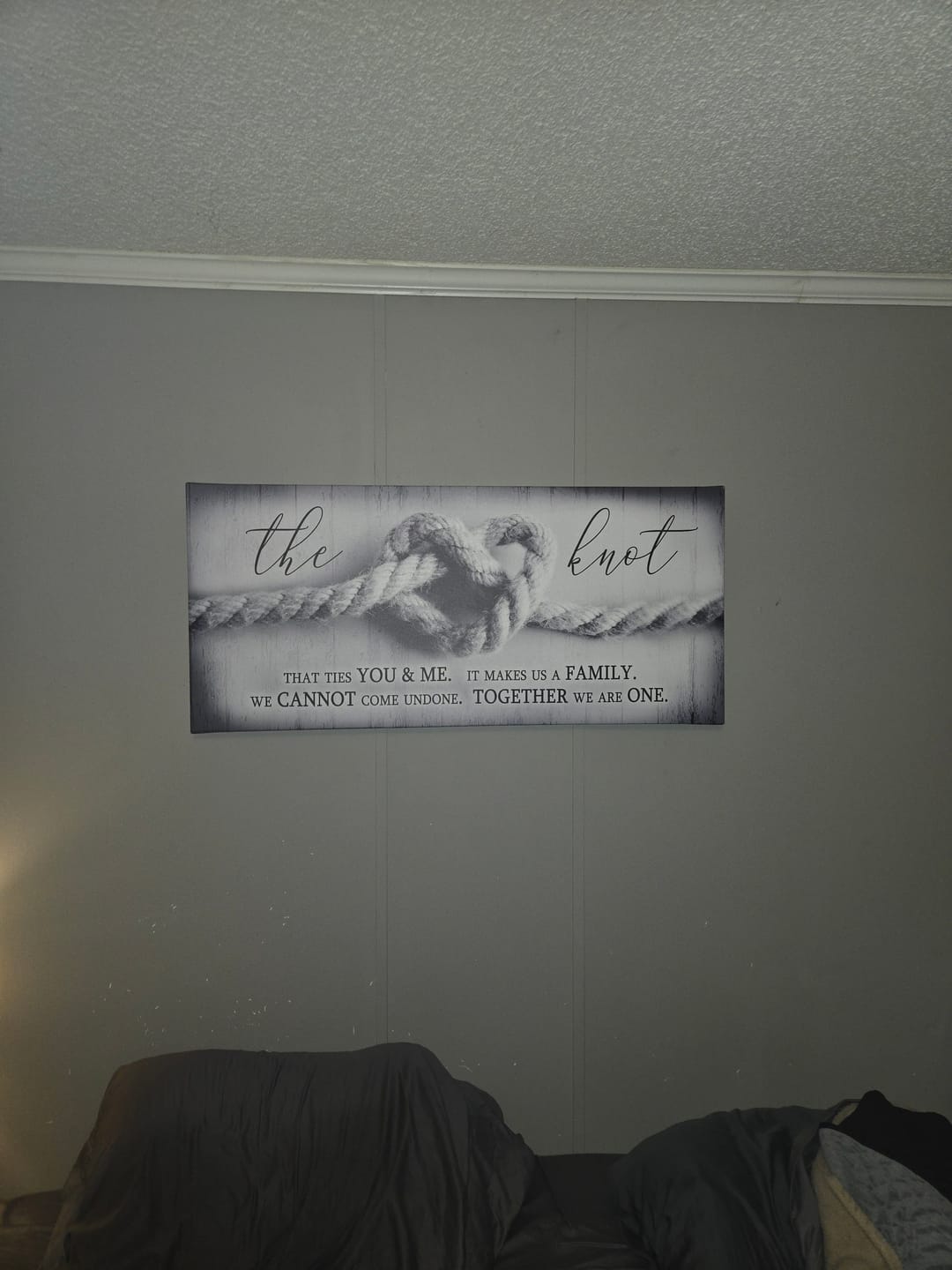 Customer photo review of Home Wall Art: The Knot (Wood Frame Ready To Hang)