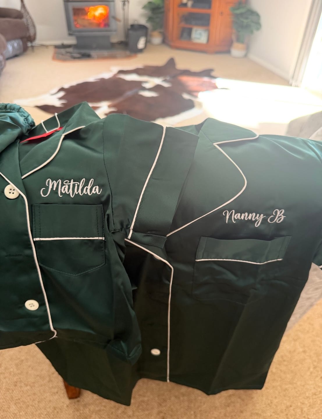 Customer photo review of Baby Luxury Embroidered Pyjama Set - Evergreen
