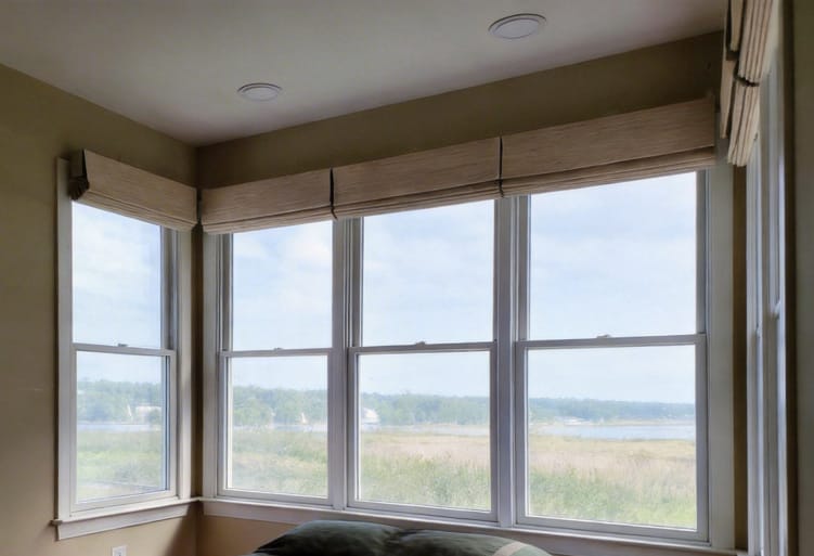 Customer photo review of Smart Motorized Blackout Woven Wood Shades – Viaura