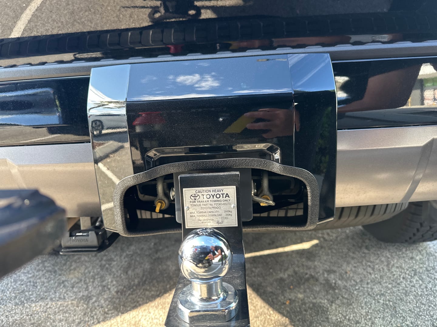 Customer photo review of Tow Bar Cover Cut Out Service for Prado LC250 Series