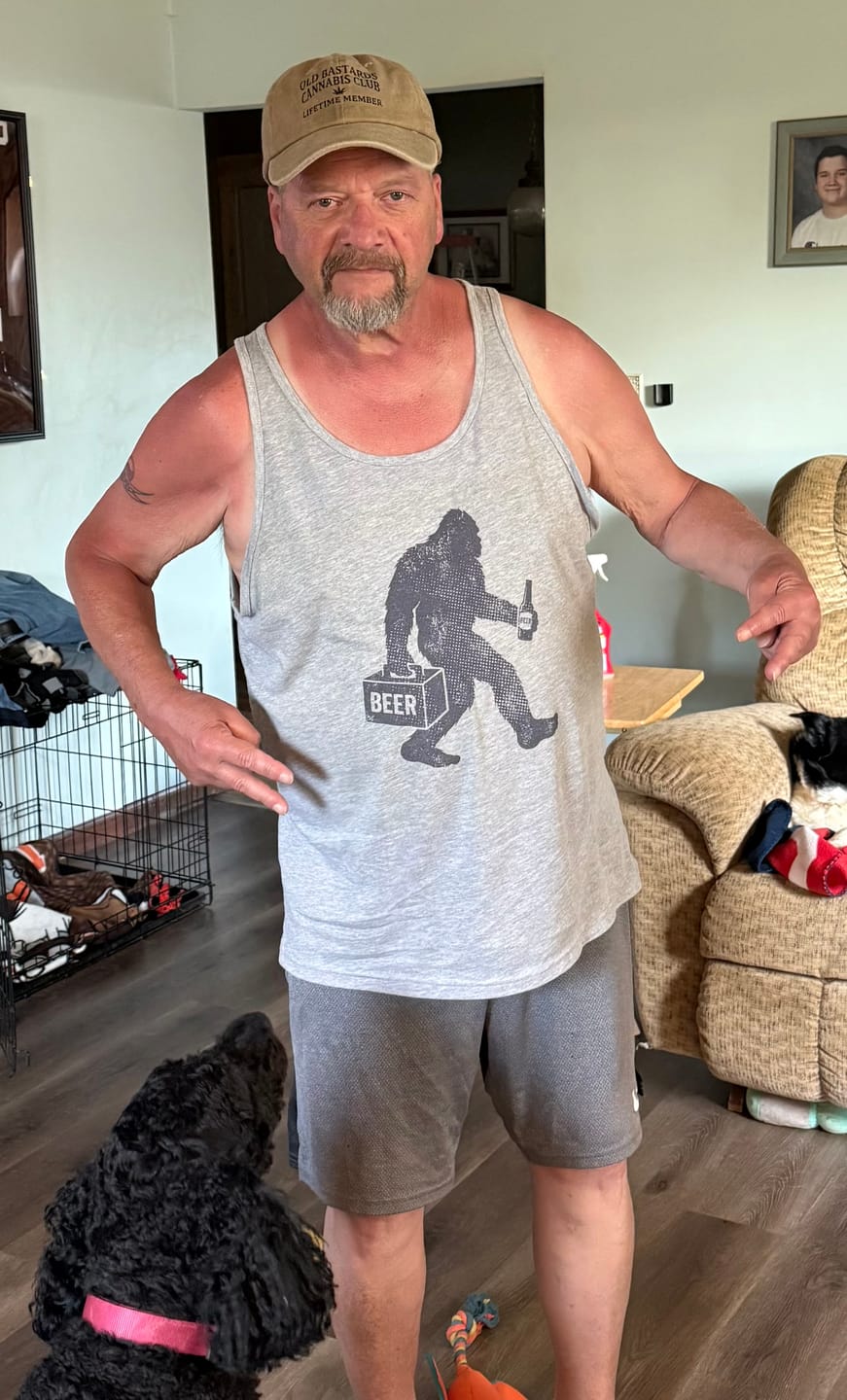 Customer photo review of Sasquatch Beer Lover T-Shirt Tank