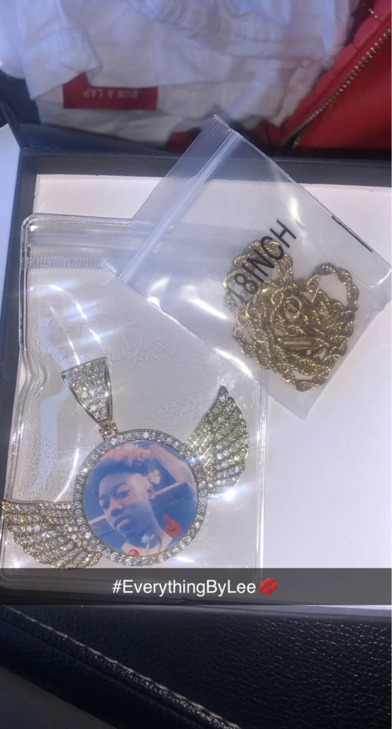 Customer photo review of Angel Wing Photo Necklace With Picture Inside – Custom Personalized Pendant