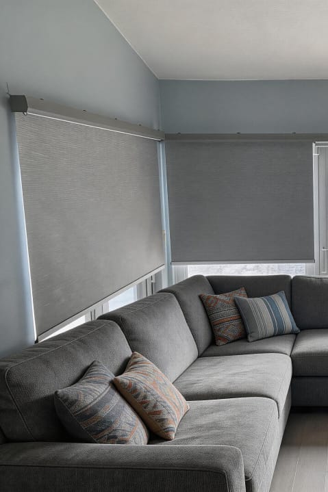 Customer photo review of Smart Motorized Roller Shades 100% Blackout Essential