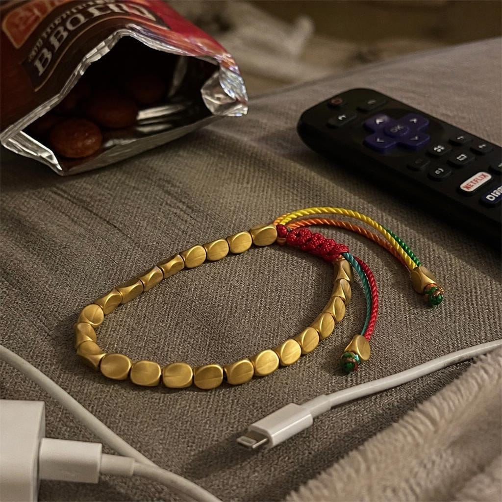 Customer photo review of FuAttract Wealth Attraction – Tibetan Copper Beads Multicolor String Bracelet