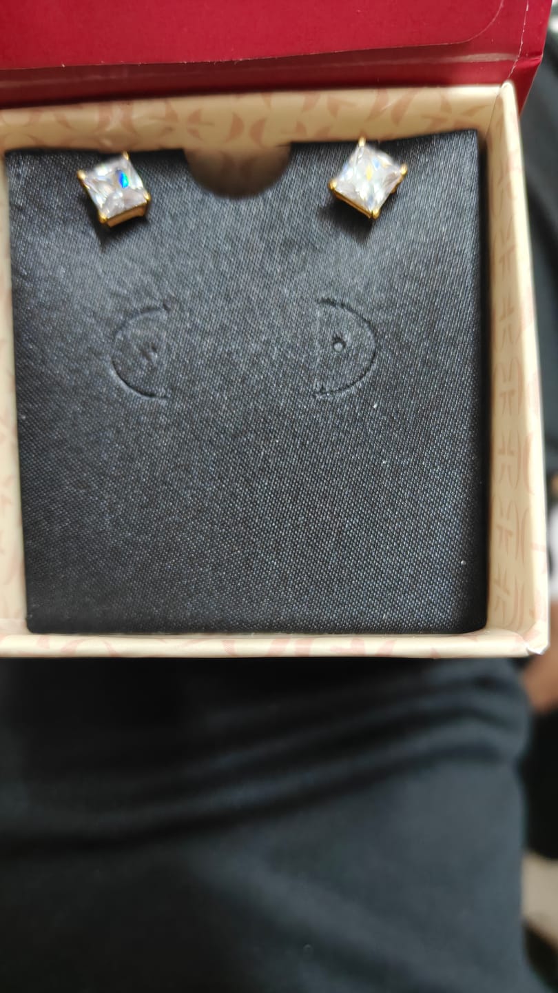Customer photo review of Chic Crystal Heart Stud Earrings
