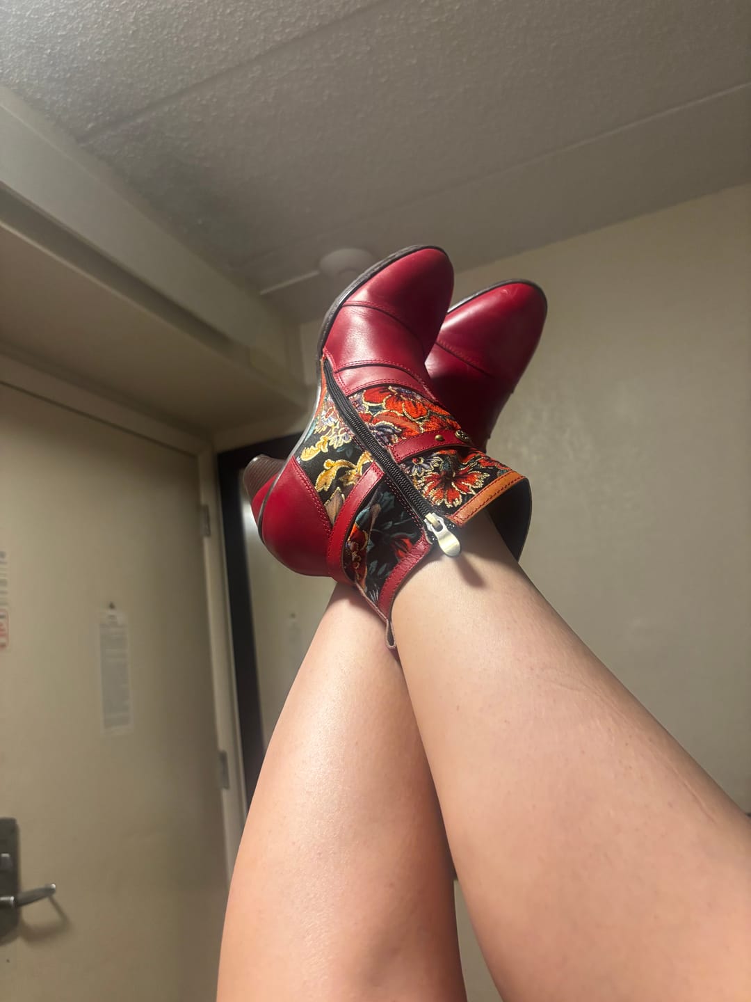 Customer photo review of Vintage Vibrant Floral Ankle Boots