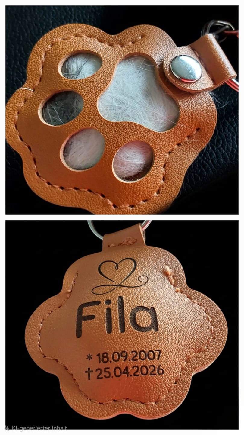 Customer photo review of Fell-Gedenkanhänger mit Gravur